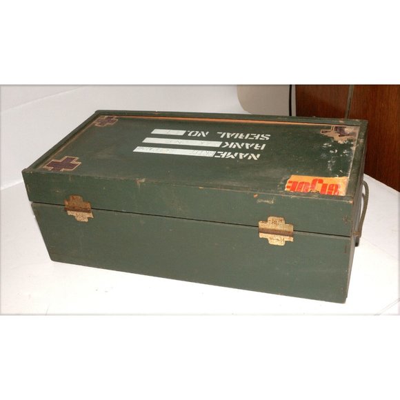 Vintage 1960s GI Joe Wooden Foot Locker Box Military 12" - Picture 6 of 8